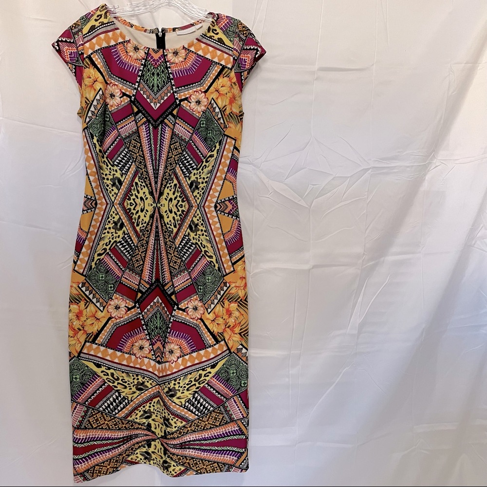 Multicolor Bodycon Pencil Mid-length Dress